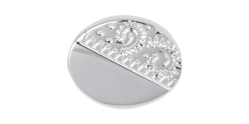 Oval Engraved Tie Tac Rhodium Plated