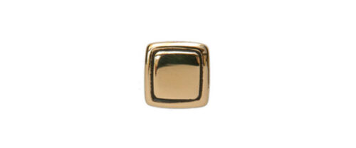 Square Polished Gold Plated Tie Tac with Black Line Detail