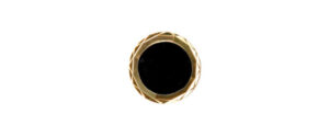 Real Onyx Round Diamond Cut Edge Gold Plated Tie Tac