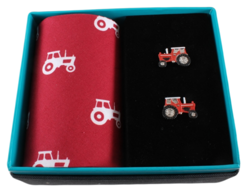 Tractor Handkerchief & Cufflink Set