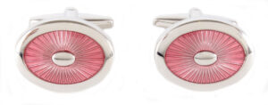 Pink Enamel Oval Cufflinks