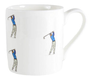 Golfer Illustration Fine Bone China Mug