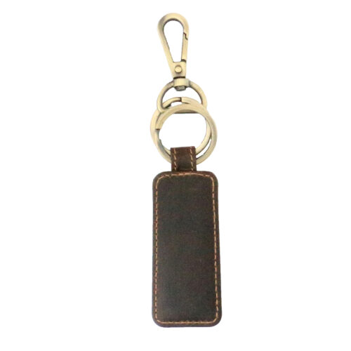 Vintage Brown Leather Key Ring