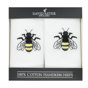 Bee Embroidered White Handkerchiefs