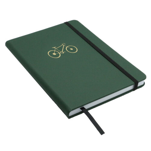 Bicycle Embossed Lined A5 Notebook Green